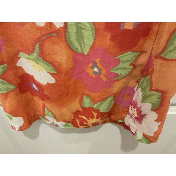 Sigrid Olsen Sport Maxi Skirt Petite 12 Bright Spring Colors Button Zip Closure - Picture 4 of 10